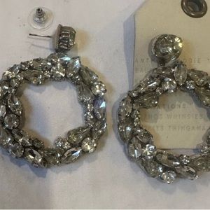 Anthropologie Shimmering Faceted Crystal Wreath Earrings